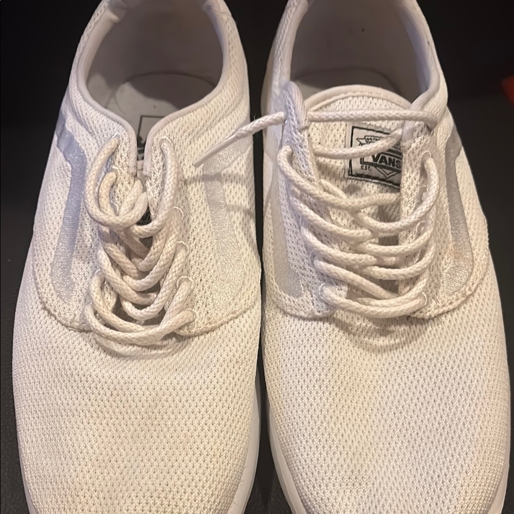 Vans Classic White Knit Shoes